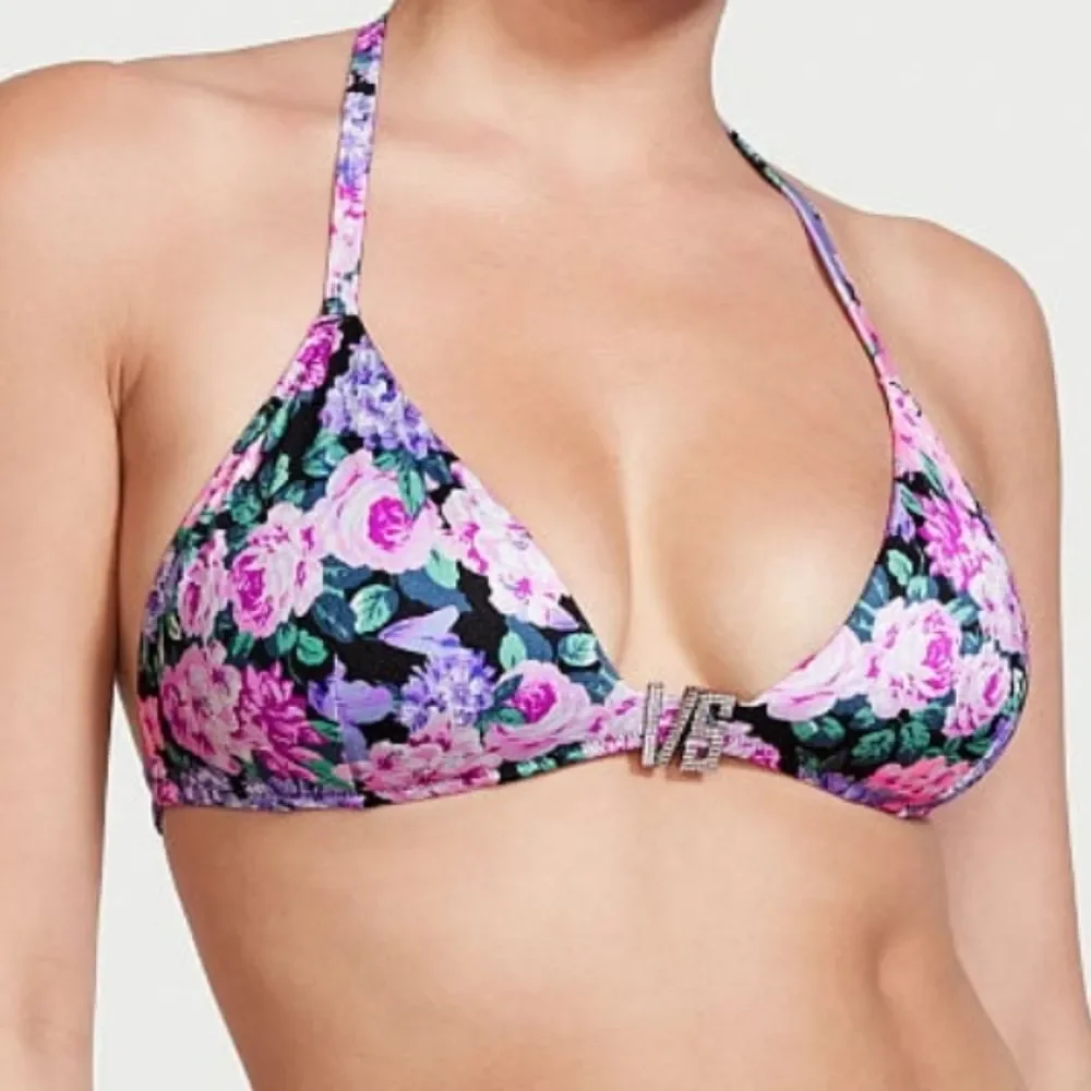 VICTORIA'S SECRET SWIMVS Shine Hardware Halter Bikini Top